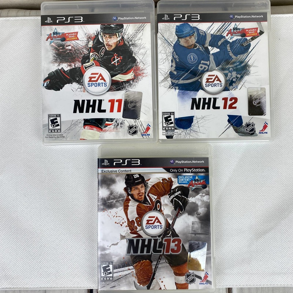 PS3 Video Games-NHL 11, 12, 13 Manuals with 12 & 13-Working